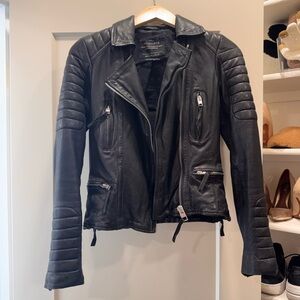 ALL SAINTS LEATHER MOTO JACKET SIZE 0